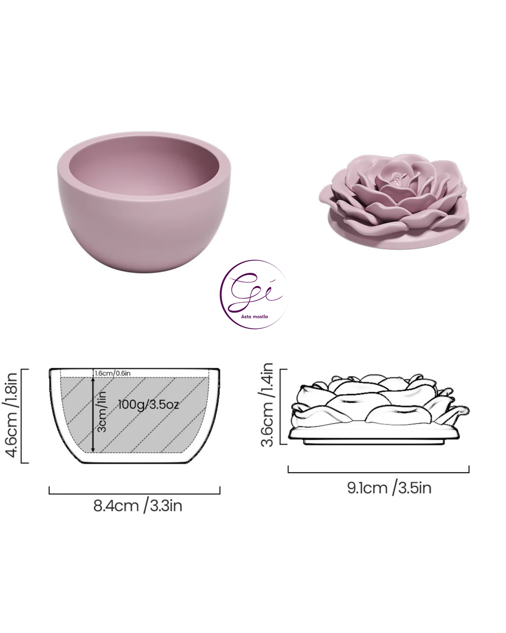 Tarro “Corona de rosas” 3.5 oz